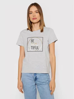 Koszulki i topy damskie - Vero Moda T-Shirt Beyou 10262920 Szary Regular Fit - grafika 1