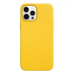 Eco Hurtel Leather skórzane etui pokrowiec ze skóry ekologicznej iPhone 12 Pro Max złoty - Etui i futerały do telefonów - miniaturka - grafika 1