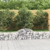Ogrodzenia - vidaXL Kosze gabionowe, 3 szt, 200x30x40/60 cm, galwanizowane żelazo - miniaturka - grafika 1