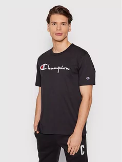 Koszulki męskie - Champion T-Shirt Big Script Logo 216547 Czarny Comfort Fit - grafika 1