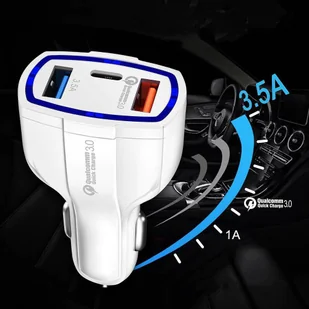 Wozinsky ładowarka samochodowa szybkie ładowanie Quick Charge 3.0 QC3.0 2xUSB / USB Typ C czarny (WCC-01) - Ładowarki samochodowe - miniaturka - grafika 11