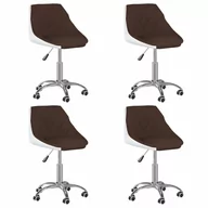 Krzesła - vidaXL Obrotowe krzesła stołowe 4 szt. brązowo-białe sztuczna skóra 3088728 - miniaturka - grafika 1