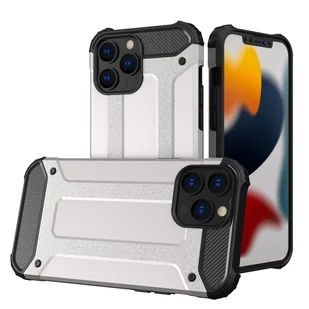 cofi1453® Hybrid Armor Case Protective Case Bumper Cover Etui na telefon komórkowy Wytrzymałe, antypoślizgowe etui kompatybilne z iPhone 13 Pro Silver - Etui i futerały do telefonów - miniaturka - grafika 1