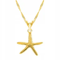 Łańcuszki - Łańcuszek złoty naszyjnik 925 Rozgwiazda Gwiazda - miniaturka - grafika 1