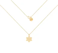 Naszyjniki - Pozłacany naszyjnik z ażurowym kwiatkiem 50 cm - miniaturka - grafika 1