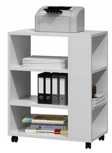 Wielofunkcyjny Stolik Pod Drukarkę Z Kółkami Biały - Biurka - miniaturka - grafika 1
