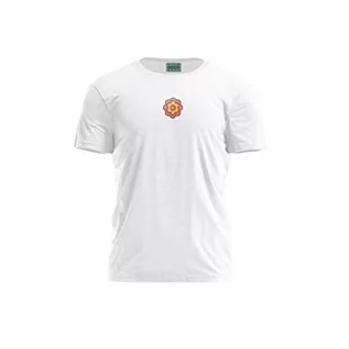 Koszulki męskie - Bona Basics, Męski T-shirt z cyfrowym nadrukiem,% 100 bawełna, biały, na co dzień, męskie topy, rozmiar: M, biały, M - grafika 1