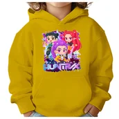Bluzy dla dziewczynek - BLUZA DZIECIĘCA KPOP DEMON HUNTERS HUNTRIX 110-116 Z KAPTUREM BAWEŁNIANA - miniaturka - grafika 1