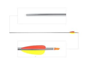 Poe Lang - Strzała aluminiowa - 29" - Grot tarczowy gładki - Szara - D-017 - Strzały do łuków - miniaturka - grafika 2