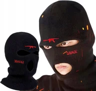 Czapki damskie - Czarna Kominiarka Ak Maska Otwory Ciepła Na Motor - miniaturka - grafika 1