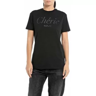 Koszulki i topy damskie - Replay T-shirt damski regular fit, 098 BLACK, M - grafika 1
