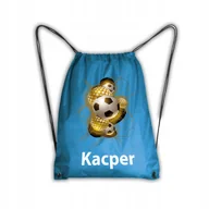 Plecaki worki - Worek Szkolny Na Buty Plecak WF Piłka Złote Piłki - miniaturka - grafika 1