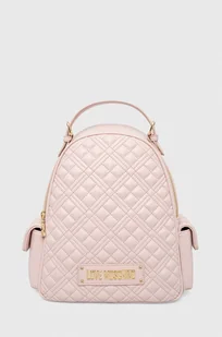 Love Moschino plecak damski kolor różowy mały z aplikacją - Plecaki - miniaturka - grafika 1