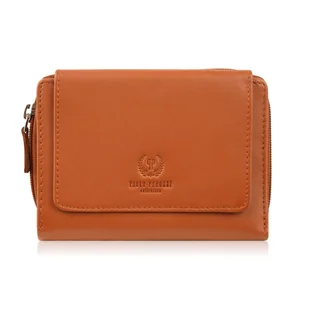 Portfel damski skórzany pomarańczowy duży w orientacji poziomej z RFID Paolo Peruzzi SL-07-OR - Portfele - miniaturka - grafika 1