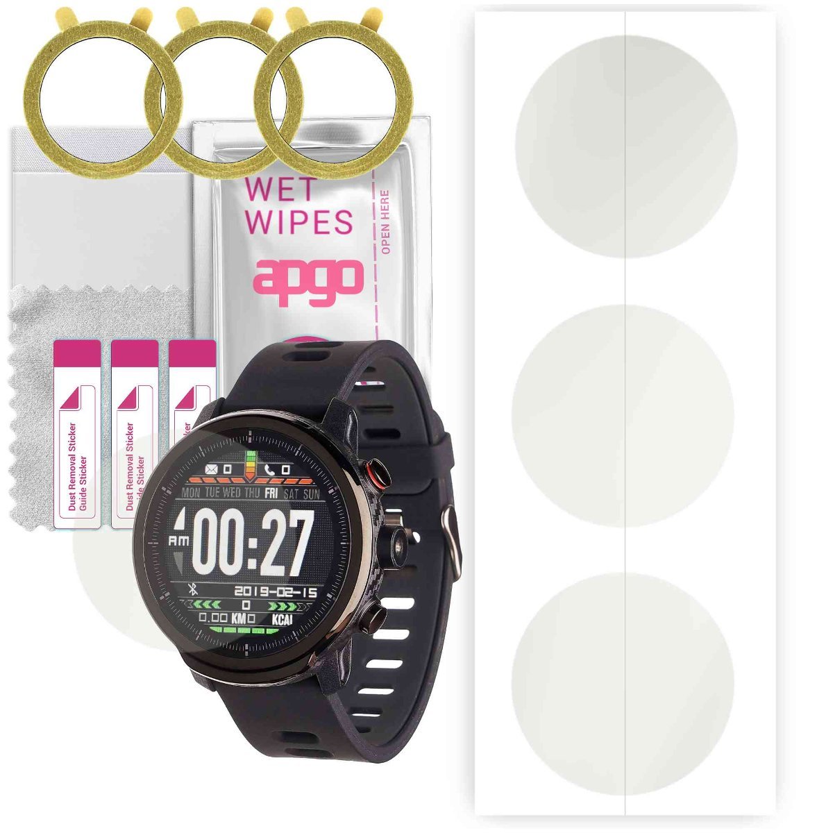 3x Folia hydrożelowa MATOWA do Garett Sport 29 - apgo Smartwatch Hydrogel MATTE Protection Ochrona na ekran smartwatcha