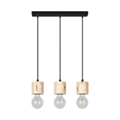Lampy sufitowe - Spotlight Wisząca LAMPA rustykalna PINO 7161350 ekologiczna OPRAWA drewniany ZWIS na listwie sosna czarny 7161350 - miniaturka - grafika 1