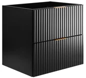 Szafki łazienkowe - Czarna ryflowana łazienkowa szafka 60 z 2 szufladami R7-F73 - miniaturka - grafika 1