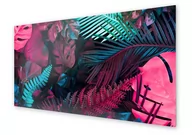Dekoracje domu - Panel kuchenny HOMEPRINT Kolorowe tropikalne liście 125x50 cm - miniaturka - grafika 1