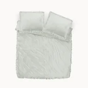 Pościel - 200x220 AKSAMITNE FALBANY k. biały  kpl pościeli - miniaturka - grafika 1