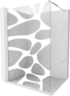 Mexen Kioto ścianka prysznicowa Walk-in 110 x 200 cm, biały wzór 8 mm, chrom - 800-110-101-01-97 - Ścianki i drzwi prysznicowe - miniaturka - grafika 1