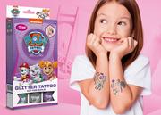 Akcesoria do gier planszowych - Tatuaże brokatowe Psi Patrol dla dziewczynek - miniaturka - grafika 1