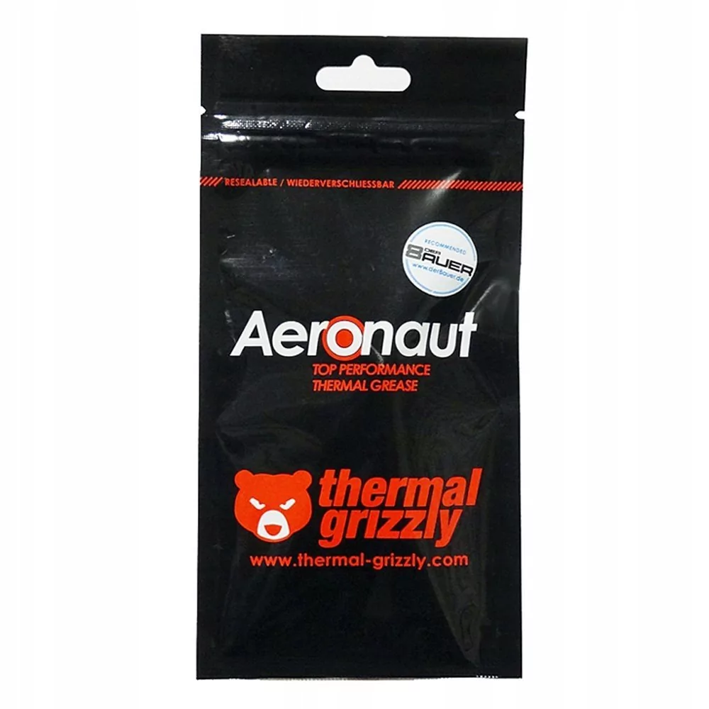 Thermal Grizzly Thermal grease "Aeronaut" 1.5ml/3.8g Thermal Conductivity 8,5 W/mk Thermal Resistance 0,0129 K/W Electrical A-015-R