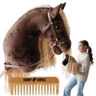 Maskotki i pluszaki - HOBBY HORSE KOŃ NA KIJU KONIK GŁOWA KONIA PATYKU Z GRZYWĄ + GRZEBIEŃ [M-HOBBYHORSE3] - miniaturka - grafika 1