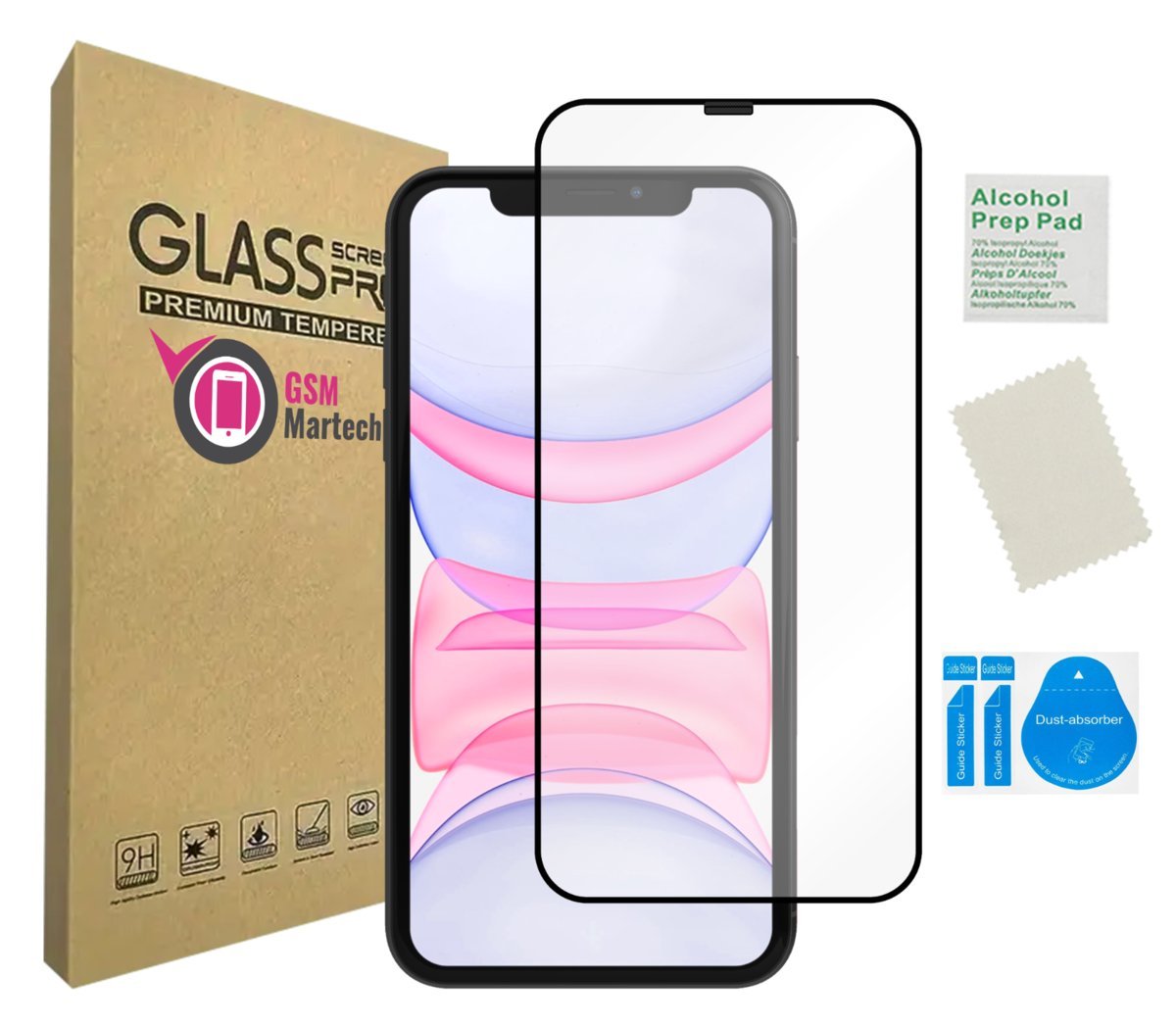 Szkło na cały ekran do APPLE IPHONE 11 ochrona czarna ramka HD glass 9D