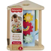 Klocki - FISHER PRICE Wood drewniany aktywny trójkąt HYG48 - miniaturka - grafika 1