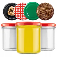 Słodkie kremy i masła - 15x SŁOIK 350 ML MIÓD DŻEM MIĘSO PASZTET PRZETWORY SŁOIK PROSTY Z ZAKRĘTKĄ - miniaturka - grafika 1