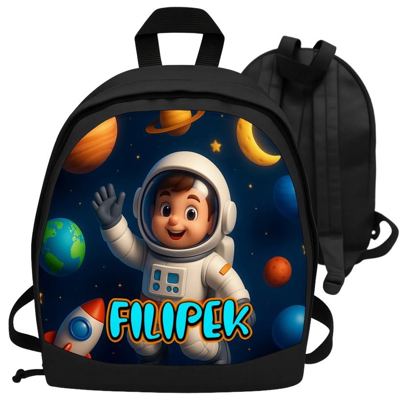Plecak z imieniem Astronauta Kosmos Rakieta Personalizowany dla Dziecka