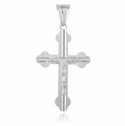 Biżuteria religijna - Murrano Srebrny Krzyżyk 925 Trójlistny Pasyjka Grawer YZ-128 - miniaturka - grafika 1