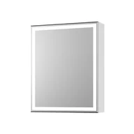 Szafki łazienkowe - Szafka łazienkowa wisząca z lustrem led Krofam Neo 50 cm biały połysk 160-0002 - miniaturka - grafika 1