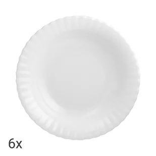 Zestaw 6 talerzy Iwona, 23,5 cm, biały - Talerze - miniaturka - grafika 1