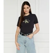 Koszulki i topy damskie - Calvin Klein Jeans T-shirt | Regular Fit - miniaturka - grafika 1