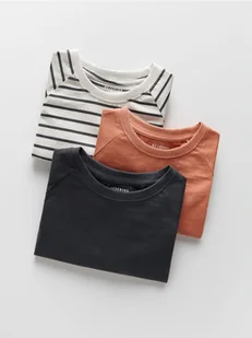 Reserved - Bawełniany longsleeve 3 pack - ciemnoszary - Bluzki dla niemowląt - miniaturka - grafika 1