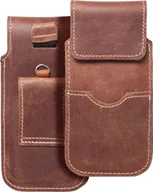 Etui i futerały do telefonów - OEM Skórzana uniwersalna wsuwka z klapką - ROYAL Crazy Horse / brązowy - Rozmiar M - IPHONE 5 / NOKIA S5610 / LUMIA 230 - miniaturka - grafika 1