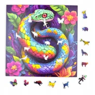 Puzzle - Puzzle Wąż Mruu&Pruu 25 x 25 cm 150 elementów Układanka drewniana - miniaturka - grafika 1