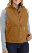 Kurtki i kamizelki sportowe damskie - Carhartt Damska Kamizelka Carhartt Sherpa Lined Mock Brown - miniaturka - grafika 1