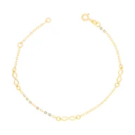 Bransoletki - Złota bransoletka celebrytka znak nieskończoności 16+3 cm pr. 585 - miniaturka - grafika 1