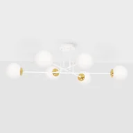 Lampy sufitowe - Lampa sufitowa w biało-złotym wydaniu K-5314 z serii ELMO - miniaturka - grafika 1