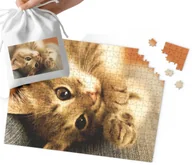 Puzzle - PUZZLE TRADYCYJNE - SŁODKI KOTEK KOT MEGA WZORY PREZENT 24el + WORECZEK - miniaturka - grafika 1