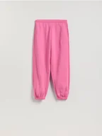 Spodnie damskie - Reserved - Spodnie dresowe z bawełną - różowy - miniaturka - grafika 1