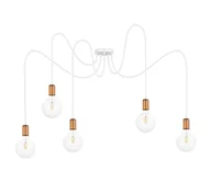 Lampy sufitowe - Żyrandol na lince MIROS 5xE27/60W/230V biały/miedziany - miniaturka - grafika 1