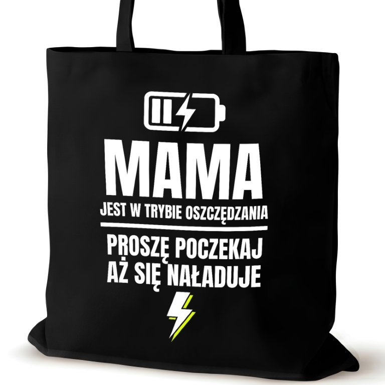 Torba bawełniana czarna dla MAMY na ramię walentynki przyjaciółki