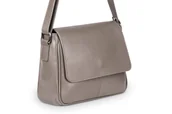Torebki damskie - Torebka Skórzana Vera Pelle Bafta Taupe - miniaturka - grafika 1