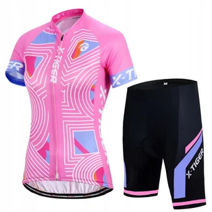 Spodenki Rowerowe Koszulka Komplet Damski Z Wkładką Żel X-Tiger Jakość XL - Spodenki rowerowe - miniaturka - grafika 1