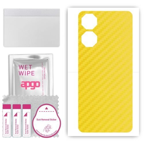 folia naklejka skórka strukturalna na TYŁ do ZTE Nubia Neo 2 5G - Carbon Żółty - apgo SKINS