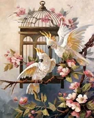 Dekoratorstwo - Haft Diamentowy Wesołe Kakadu 45x55 cm - miniaturka - grafika 1