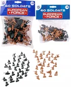 Figurki dla dzieci - 60x ŻOŁNIERZYKI ZESTAW FIGUREK WOJSKOWYCH WOJSKO ŻOŁNIERZE DWA KOLORY - miniaturka - grafika 1